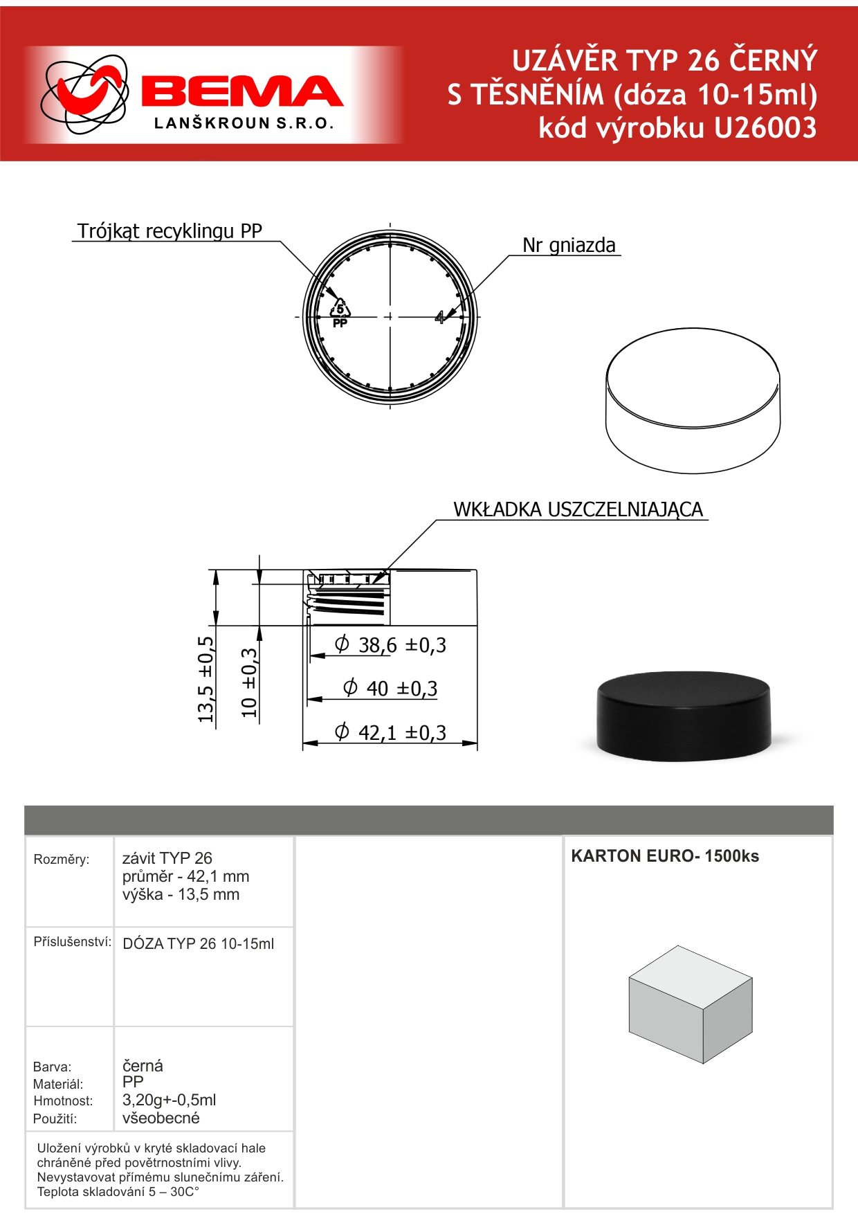 Uzávěry typ 26_ 10-15ml černý 14-10-2025